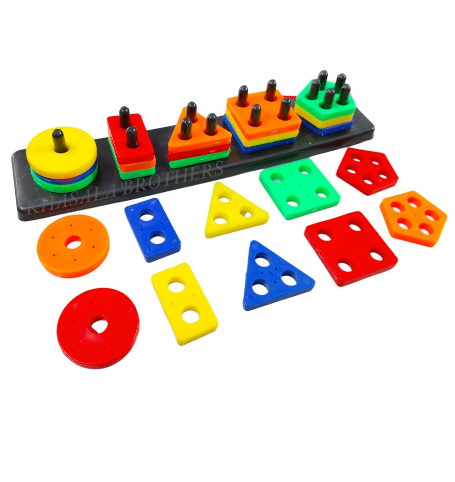 KHAMOSH TRADERS™ Geometric Plastic Blocks, Fun and Educational Board Blocks Sorting Toy for Kids Shape and Color Recognition Educational Learning Toy (Plastic Geometry Blocks) (B0D8G6PXVS) Amazon Price History, Amazon Price Tracker