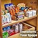 Oizeir Clear Pantry Organizer Bins 4-Pack - Fridge Organizer with 3 Removable Dividers - Kitchen Pantry Organizers & Storage - Storage Cabinet Snack