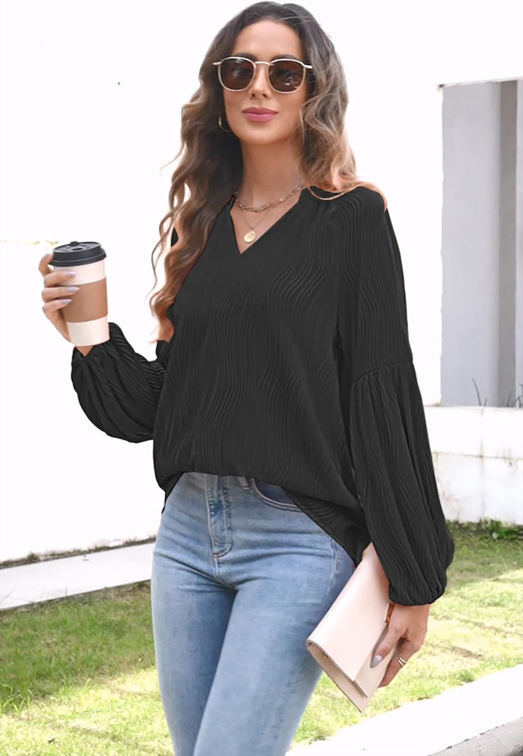 Disamer Womens Tops Trendy Dressy Casual Blouse Fall Fashion 2026 Long Sleeve T Shirts Loose Fits Tunic Tops - Image 2
