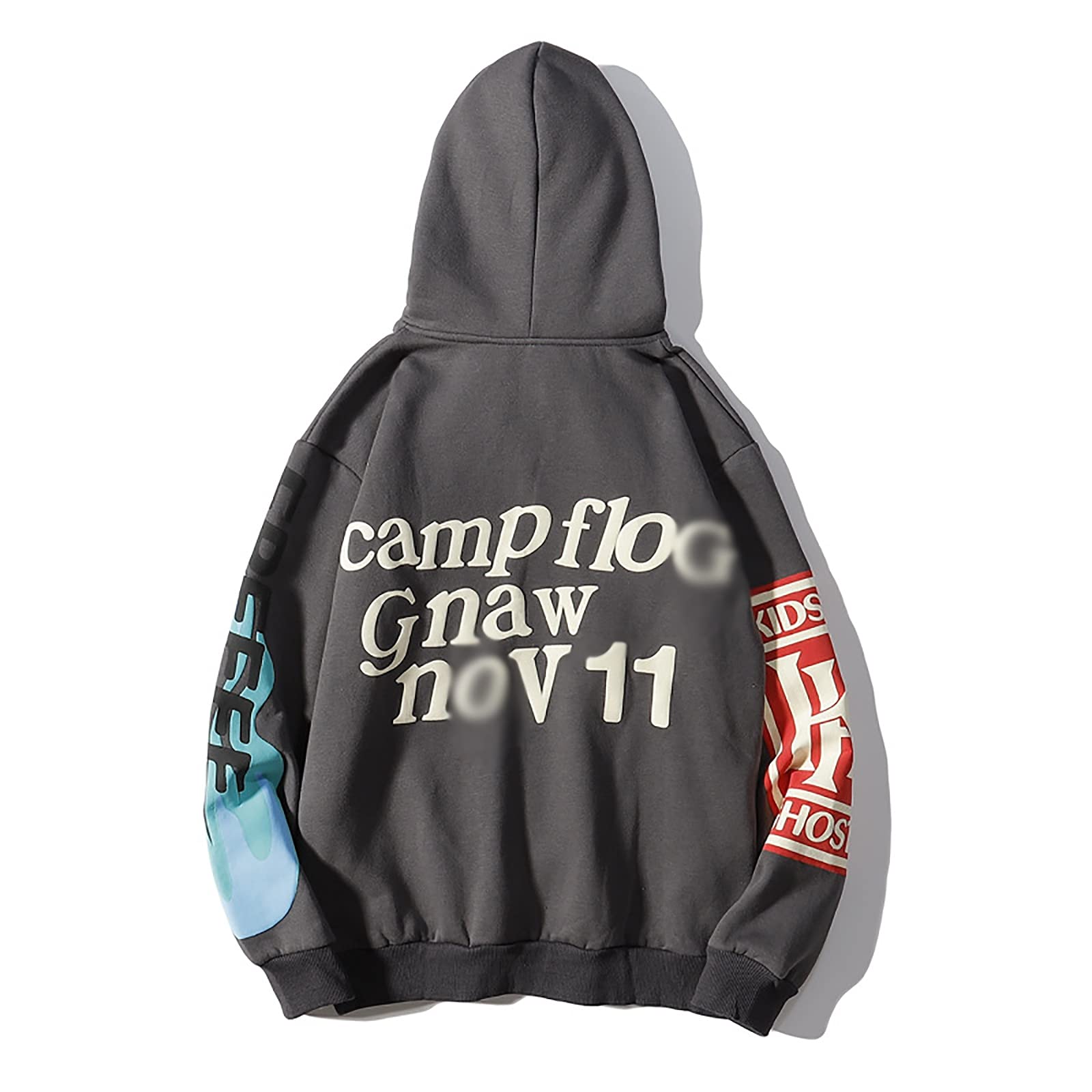 G&F Kanye bluza z kapturem z długim rękawem sweter bluza moda codzienna odzież sportowa topy hip hop moda uliczna dla dorosłych (kolor: szary, rozmiar: XXL)