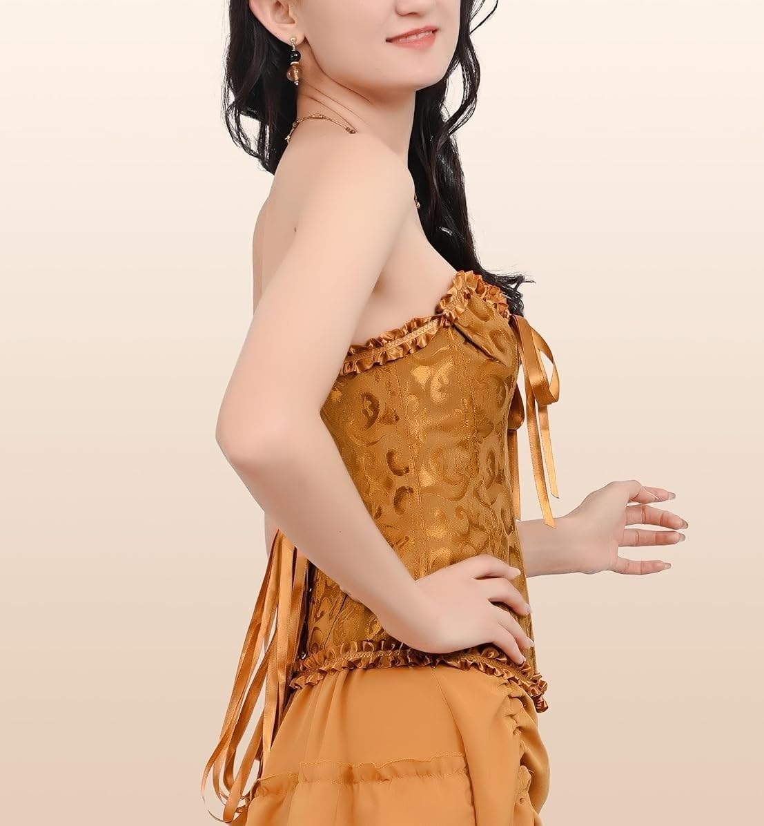 DKCHENH Renaissance Corset Top for Women,Pirate Corset Shapewear,Bustiers with Lace Up Boned Overbust,Size XS to 6XL