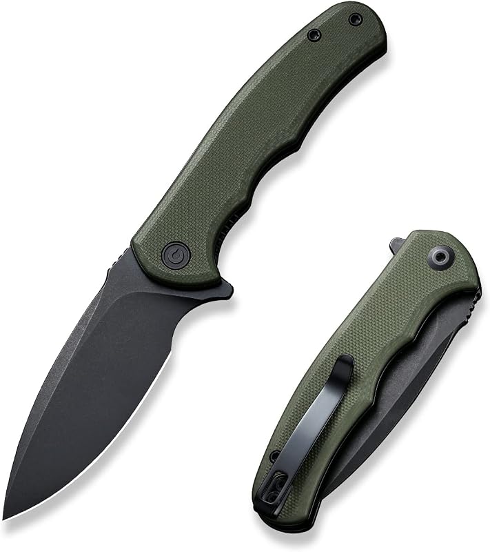 CIVIVI Mini Praxis Folding Pocket Knife, 2.98" D2 Steel Blade, OD Green | G10 Handle with Pocket Clip, Safety Liner Lock, Small EDC Knife for Camping Hiking Survival C18026C-1