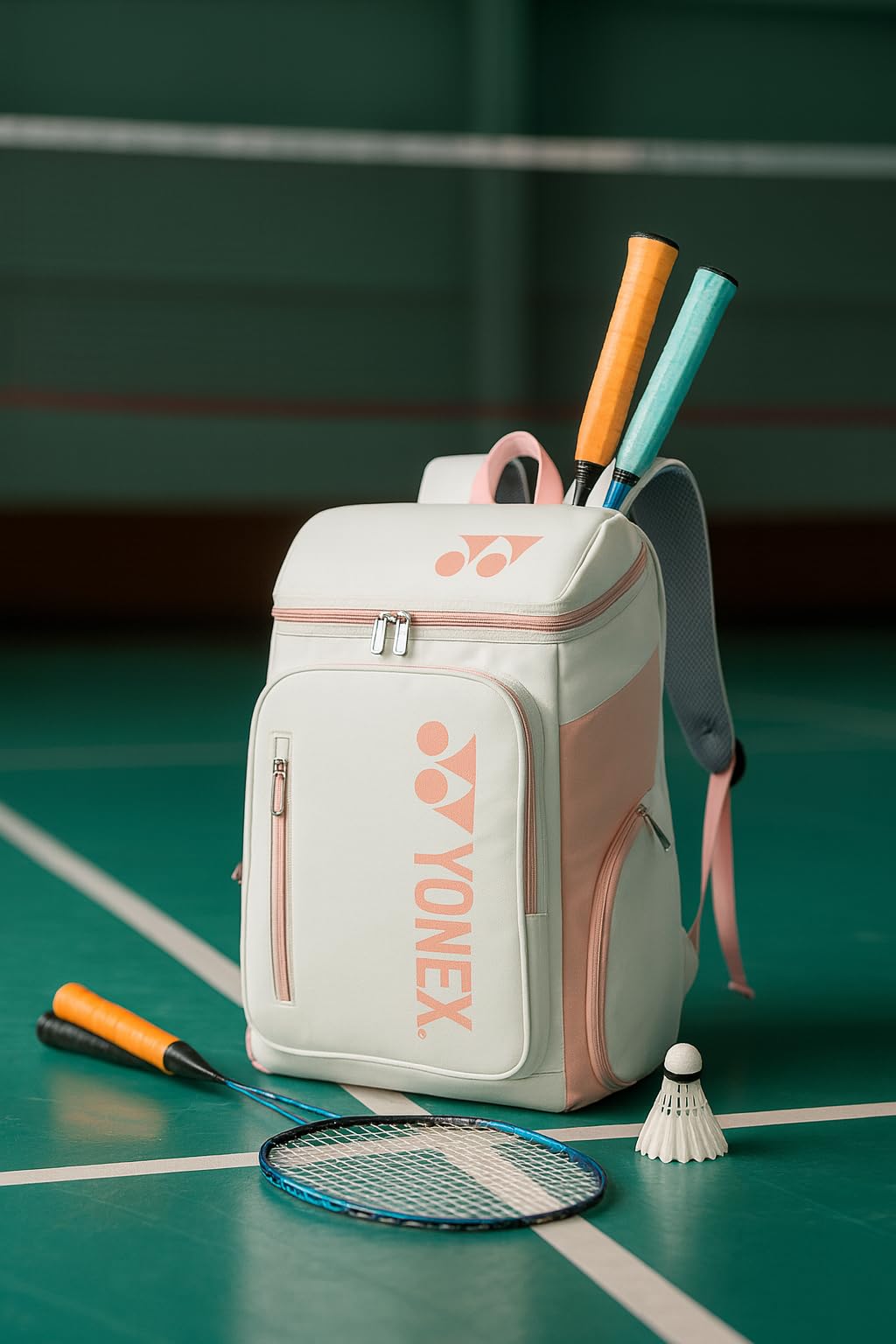 YONEX Sac à dos de sport de grande capacité, sac à raquettes multi-compartiments pour badminton et tennis, compartiment séparé pour chaussures.