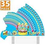 JTIEO 35Pack Birthday Party Crowns for Kids - Paper School Classroom Hats and VBS Supplies - Image 2