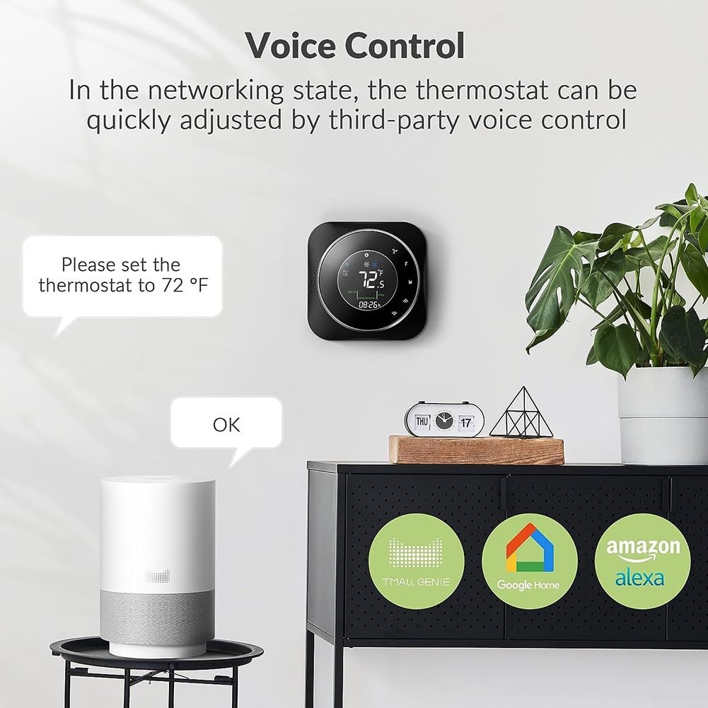 Thermostat intelligent WiFi programmable pour la maison numérique à économie d'énergie C-Wire DIY