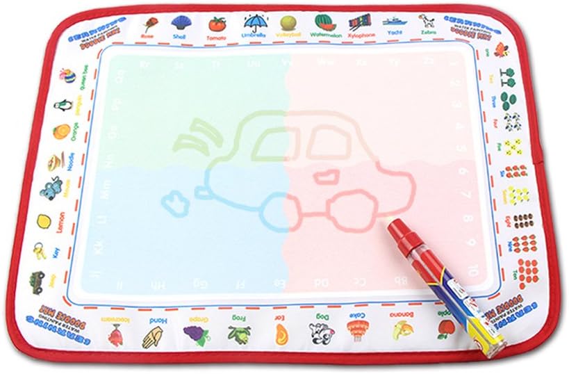 Water Drawing Mat Aqua Magic Doodle Mats Doodle Board Water Paint Pad Educational Toys Travel Toy for Toddlers Sketch Pad for Kids Magic Canvas Reusable No Mess Environmental,Size:15X11.5inches