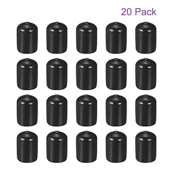 DMiotech 20 Pack 1/2 ID Black Screw Thread Protectors Rubber End Caps Bolt Covers for Screw Bolt Furniture Pipe