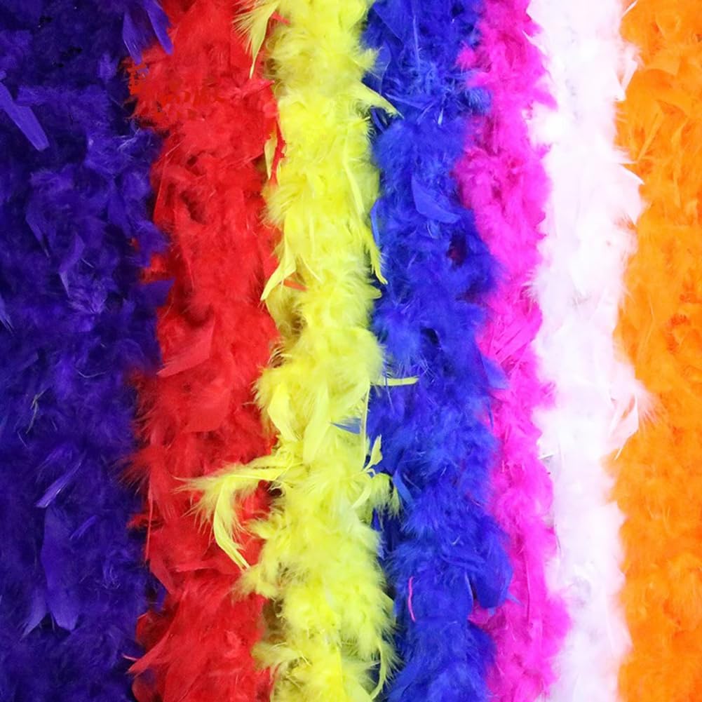 200 cm große Truthahn-Federboas, lange Boas, Kostüm-Dekoration, Federboa-Verzierung für Bastelarbeiten, Hochzeit, Party, Kleidung, Dekoration, 04
