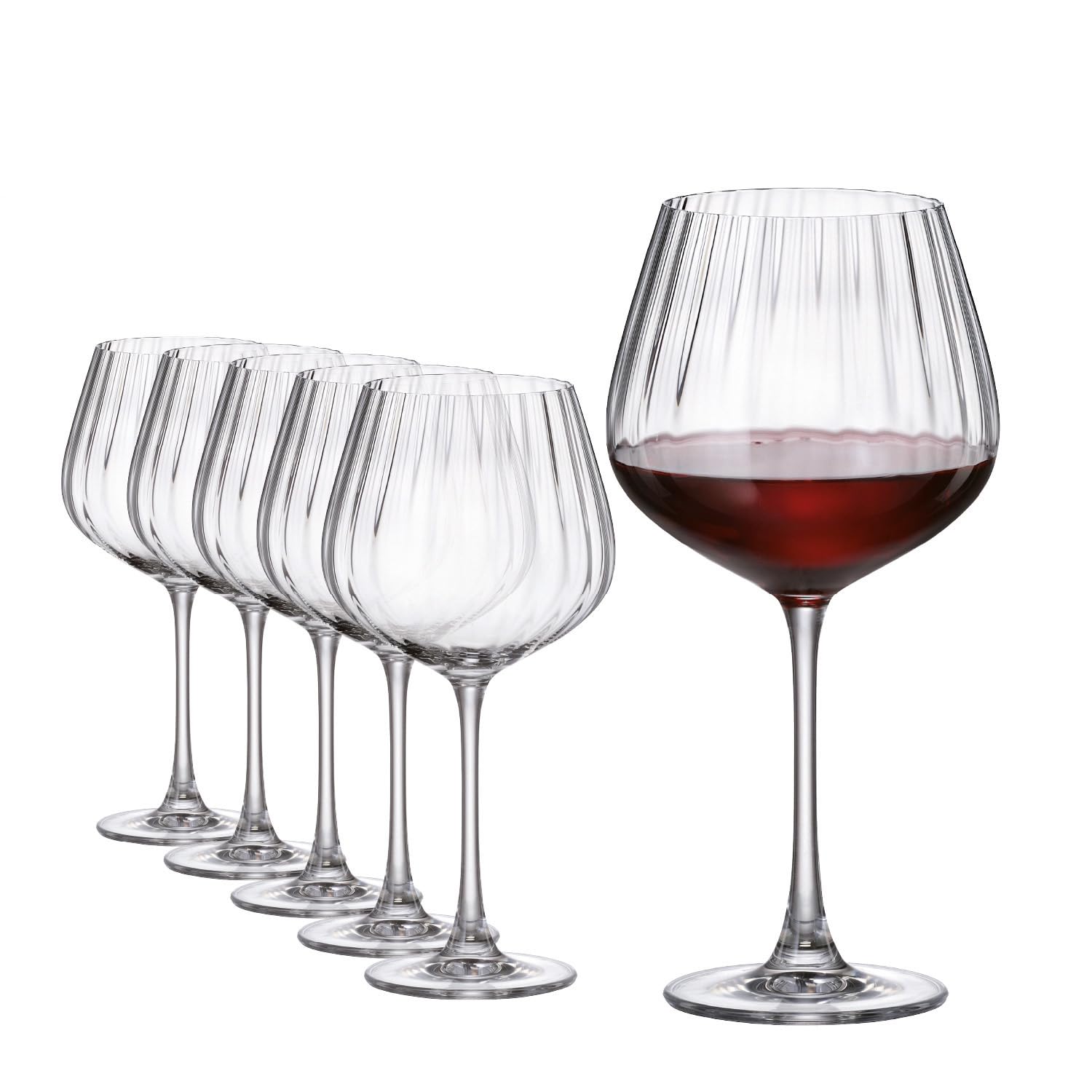 Sahm Columba Optic Rotweingläser 6er Set - Premium Gläser Set 640 ml - Stilvolle Weingläser - Weißweingläser, Rotweingläser & Aperitifgläser