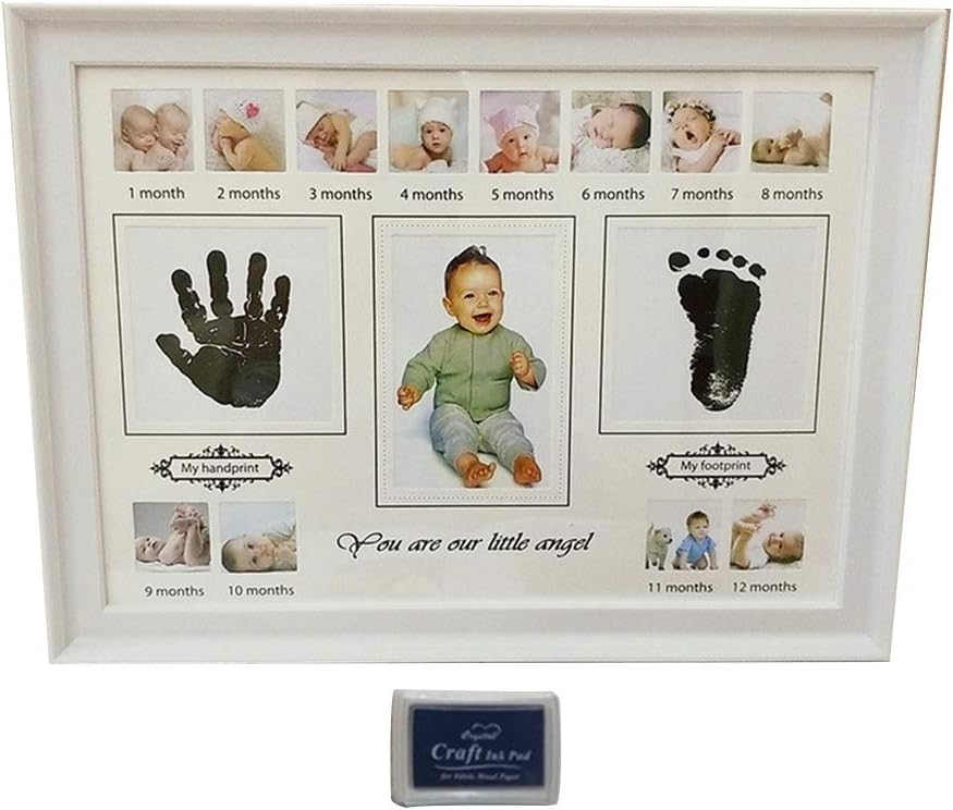 Bebe Et Puericulture Cadre Photo Pour Empreintes De Pieds Et De Mains De Bebe Avec Tampon We Hytre Cadre Photo Pour Bebe Cadre Photo Pour Premiere Annee De Bebe 12 Mois Cadeaux De