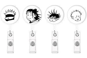 4PCS Anime Badge Clip Satoru Badge Clip Nursing Gojo Badge Reel