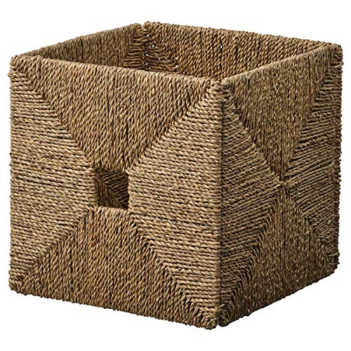 BestOnlineDeals01 KNIPSA - Cesta de hierba marina, 32 x 33 x 32 cm para uso doméstico y de oficina. Cajas de almacenamiento y cestas. Pequeño almacenamiento y organizadores