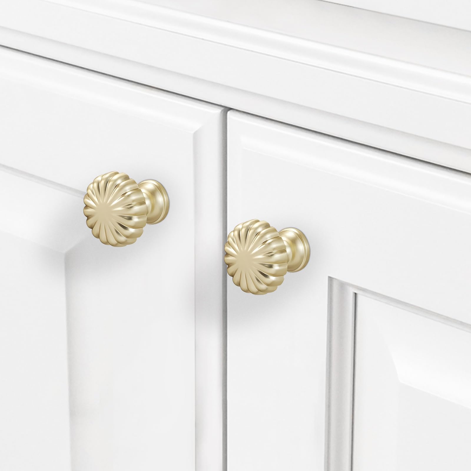 Snapklik.com : 10 Pack Brushed Brass Kitchen Cabinet Knobs Gold Drawer ...