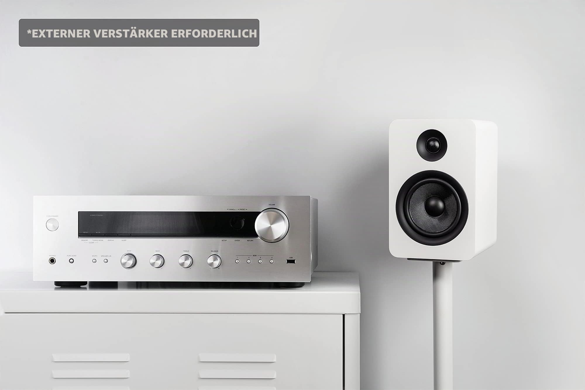 Kanto YU Passive 5.25" Passive Bookshelf Speakers with 1" Silk Dome Tweeter | External Amplifier Required | Pair | Matte White