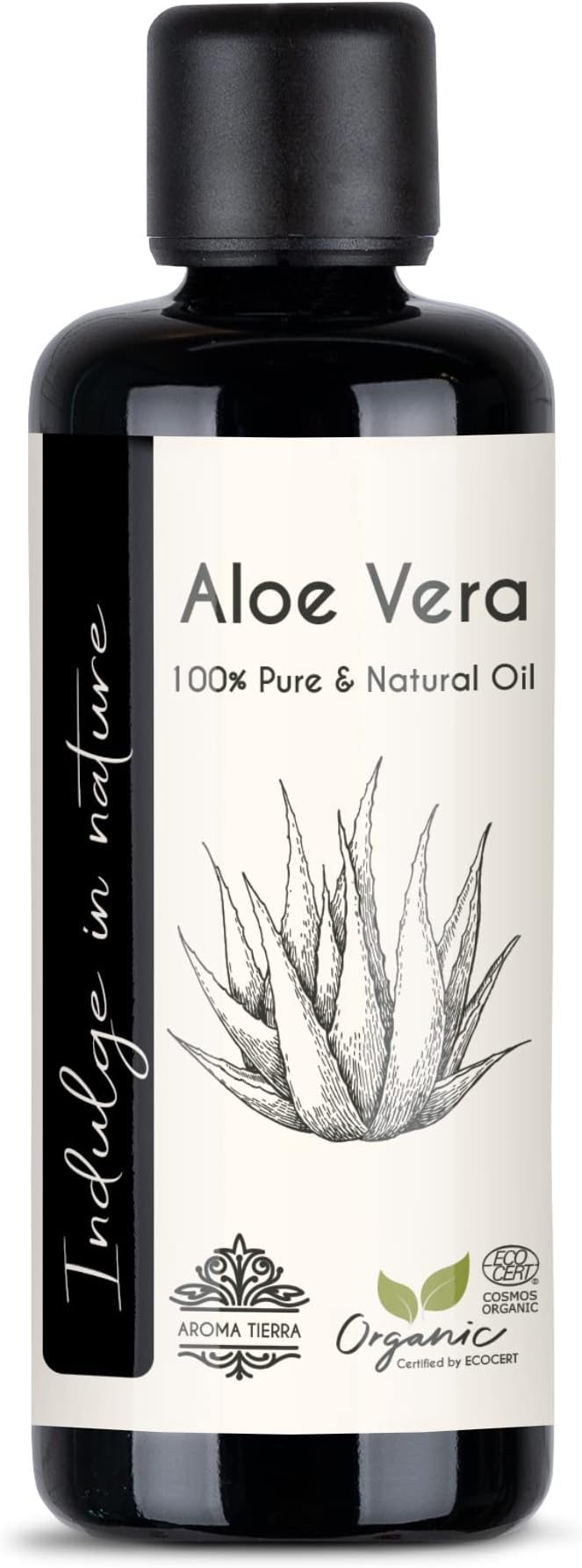 Aloe Vera Oil - 100% Pure & Organic - For Face, Body, Hair, Sensitive Skin - Hydrates, Repairs, Fades Scars, Anti-ageing - 100ml