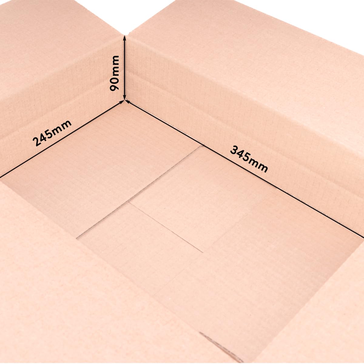 verpacking Faltkartons 345 x 245 x 90 mm Braun (Außenmaß 350 x 250 x 100 mm) variable Höhe bei 50 mm KK S 1-wellig Versandkarton kleinen Waren DHL Päckchen DPD GLS Hermes Päckchen Kartons (75 Stück)