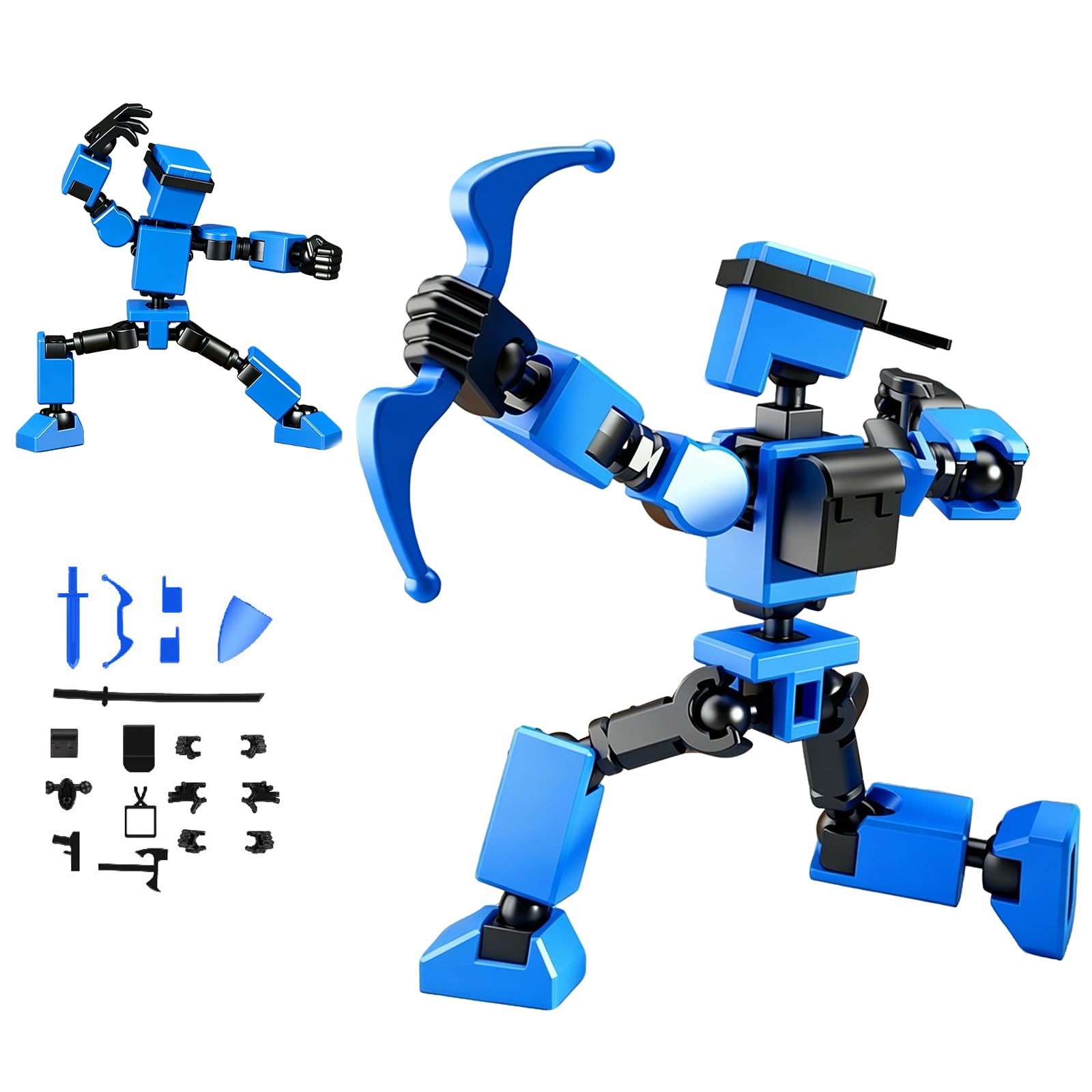 Kids Play Action Figure, 3D Printed Action Figures Changeable Flexible Action Figures, Movable Joints Robot Toys, Movable Robot Action Figure for Friends, Painting Collections, Photography Props