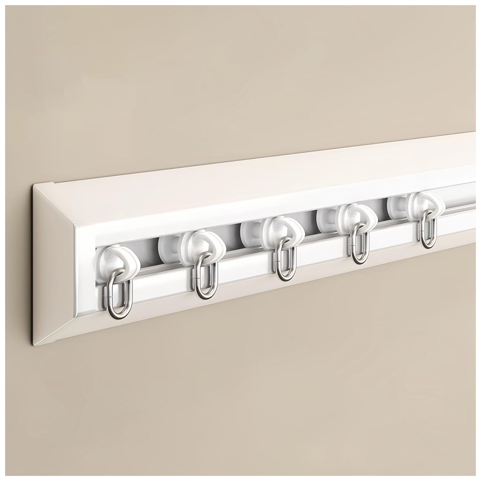 GLDYTVF UltraThin NoDrill Curtain TrackVShaped Aluminum Rail for Wall/Ceiling Mount Ideal for Windows & Room Dividers 5m/16.4FT (White) Easy Installation Sleek Design