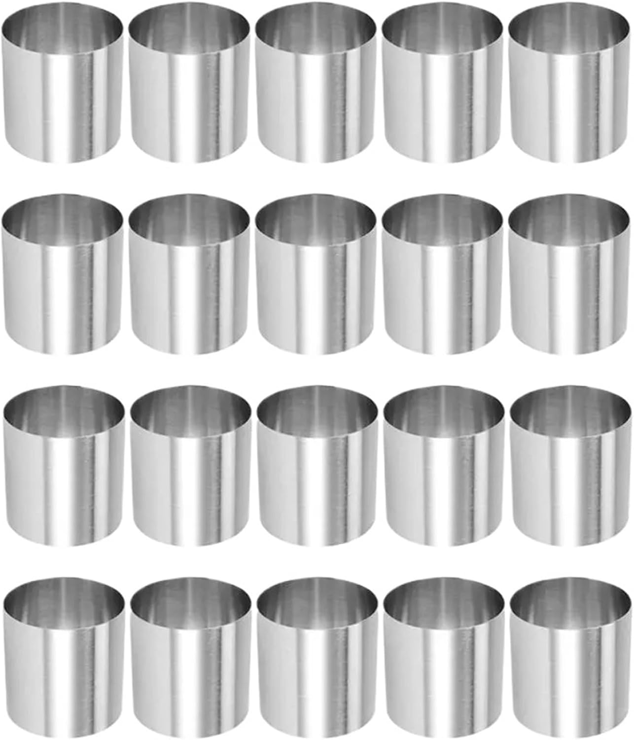 Kitchen Baking Pastry Tool 20Pcs Stainless Steel Mousse Rings Round Biscuit Cutter Cake Mold for Tart Fondant Dessert