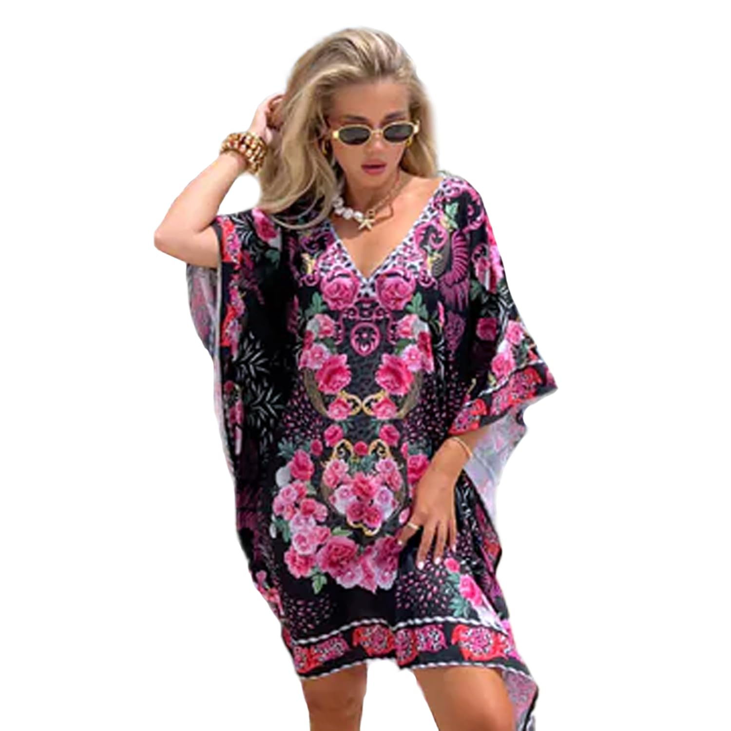 Robe longue caftan confortable pour sublimer votre bikini à la plage