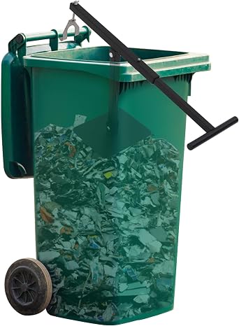 Manual Trash Can Compactor, Waste Recycling Hand Tool for 60L-100L Wheelie Bins, Iron Push-Down Handle Compactor, Outdoor Garden Garbage Bin Reducer, Portable Wastemate Space-Saving Tool