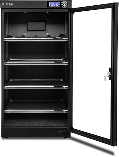 Miniatura 7 de AUTENS Caja de armario seco deshumidificadora de 100 L, control digital silencioso y ahorro de energía, 5 capas para lente de cámara DSLR SLR y