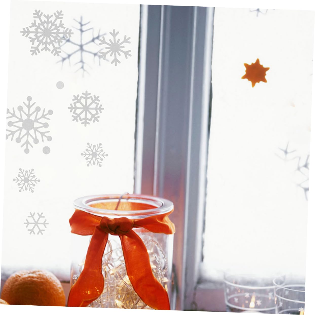 HOMSFOU 5blätter Schneeflocken Fensteraufkleber Glitzer Weihnachts Fenstersticker Bogen Klebebilder Fenster Weihnachten Weihnachtssticker Fenster Fensteraufkleber Weihnachten