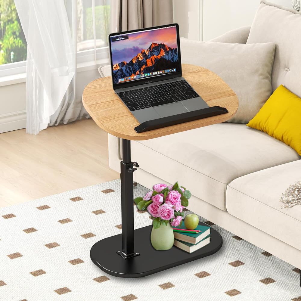 Table d'appoint réglable en forme de C pour petit espace et meuble de chevet de salon moderne
