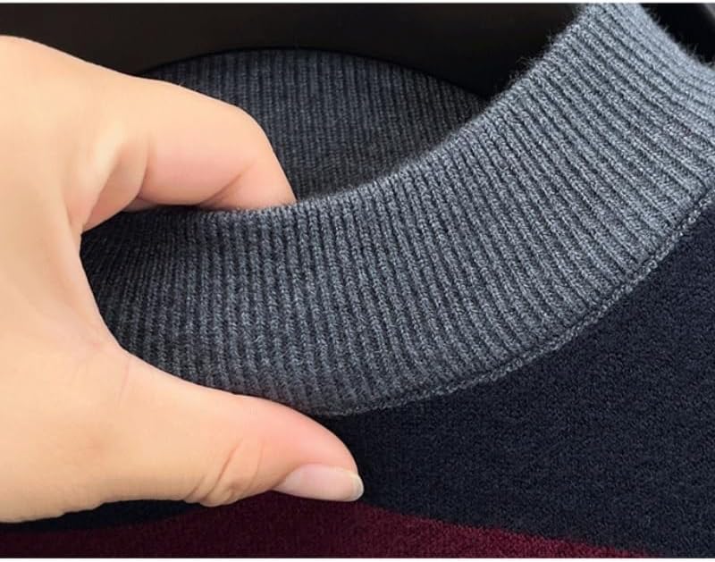 Men's Base Sweater Semi High Neck Knitted Long Sleeved Slim Fit Pullover Sweaters