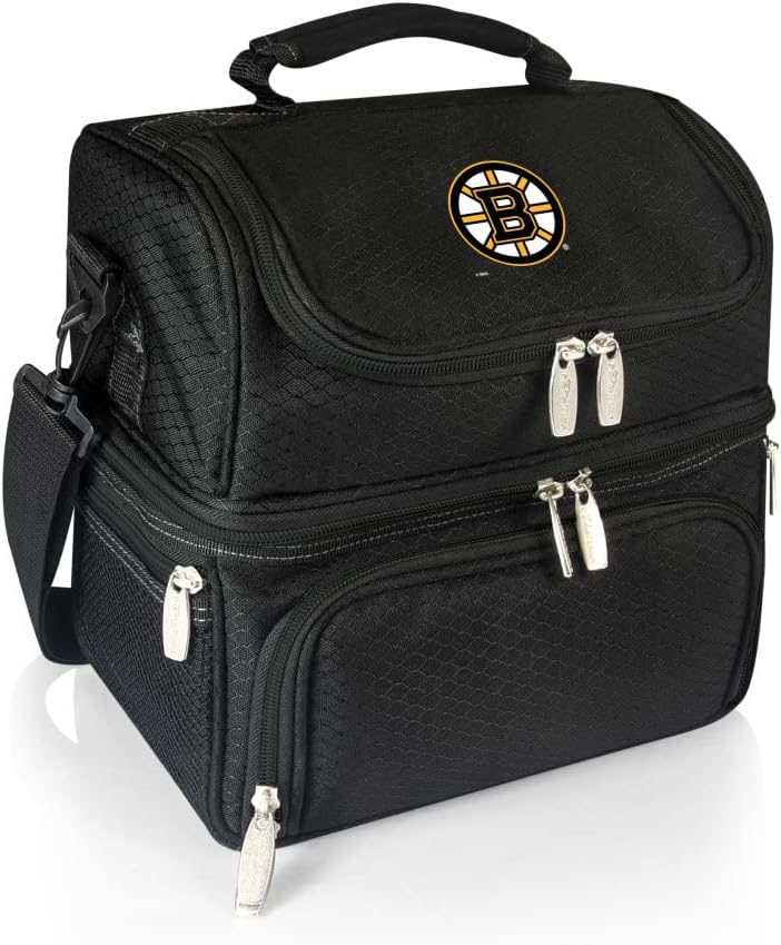 NHL Boston Bruins Pranzo Lunch Bag - Insulated Lunch Box with Picnic Set - Lunch Cooler Bag