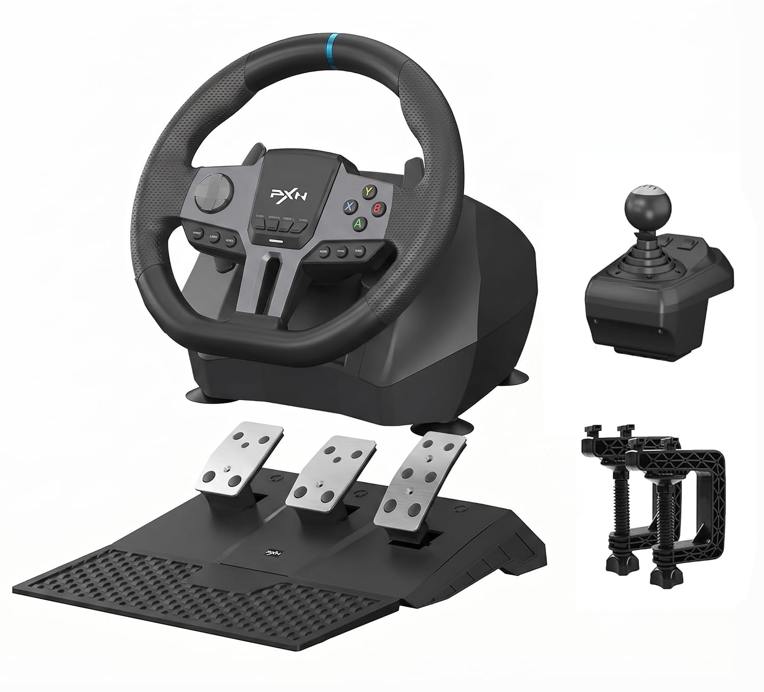PXN V9 Volante per PC con pedali e cambio, 270/900 gradi, volante da corsa per PC, PS4, PS3, Xbox One, Xbox Series X/S, N-Switch (non supporta Mac/PS5)