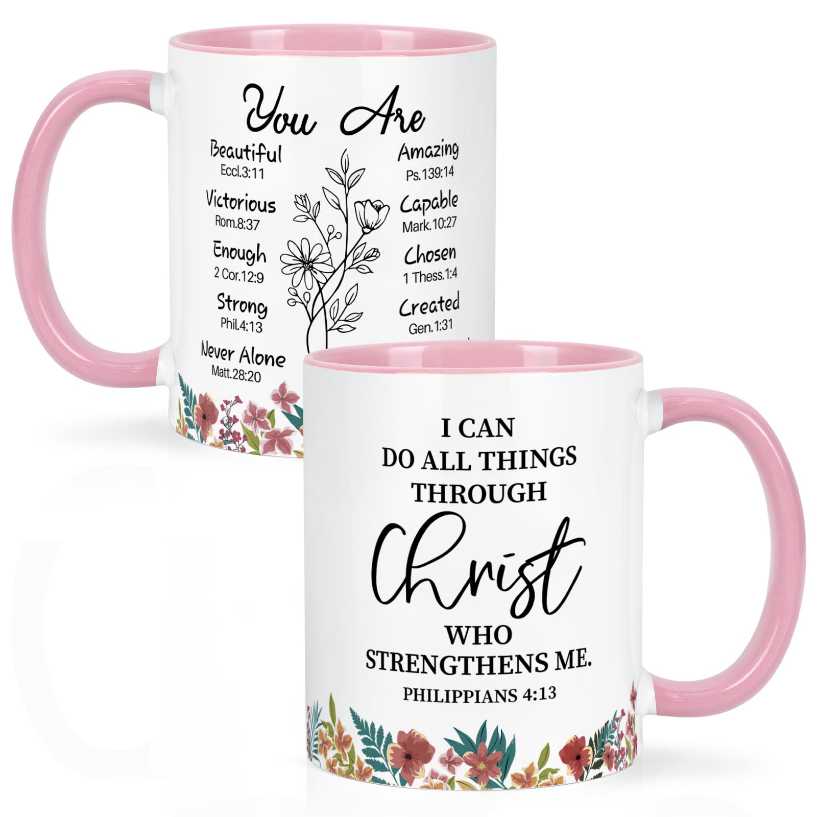 Maustic Christian Gifts for Women, Religious Inspirational Spiritual Birthday Gifts for Friends, Coworkers, Christian Coffee Mugs for Women, 11 Oz Two