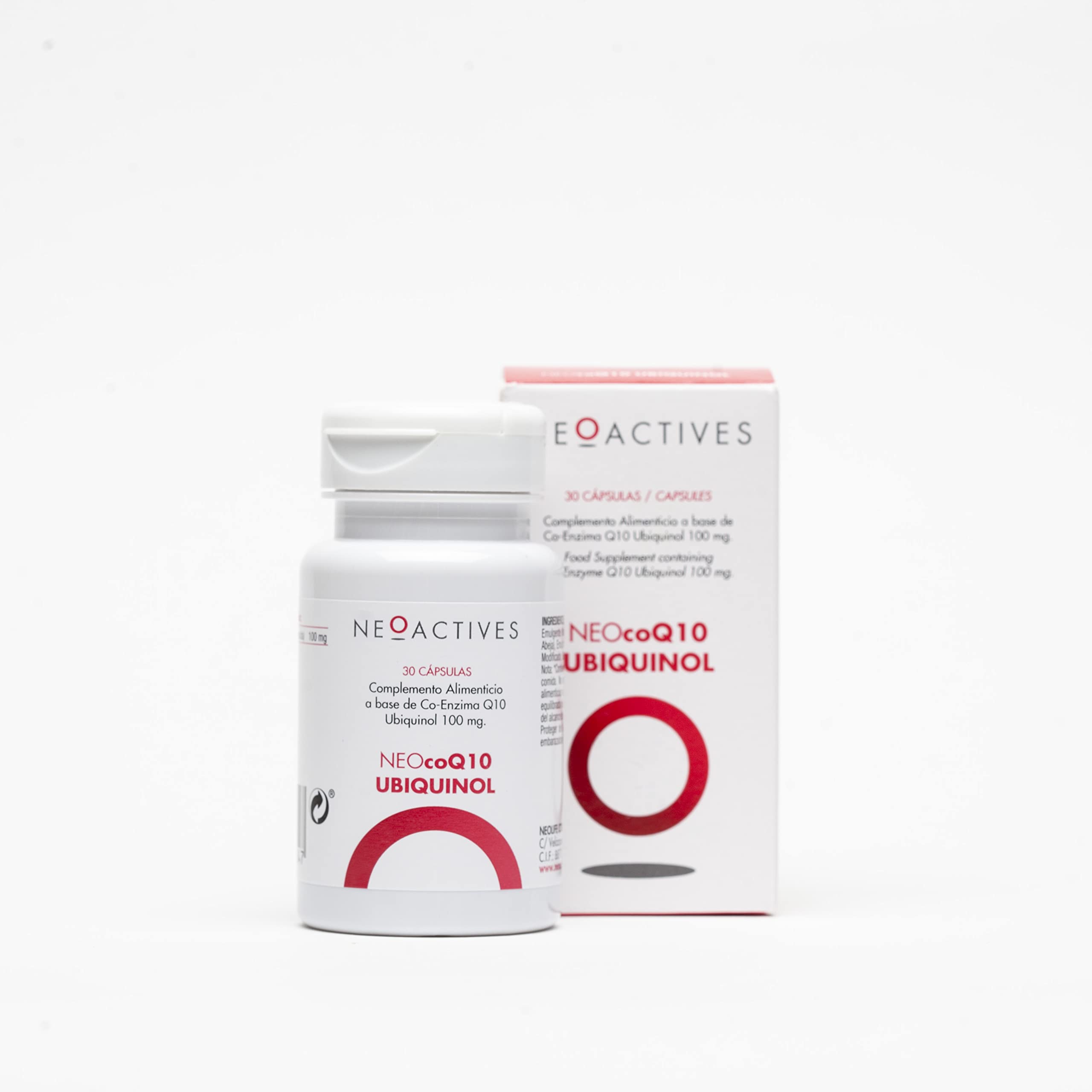 NeocoQ10 Ubiquinol - Suplemento Alimenticio con Coenzima Q10 Ubiquinol - Potente Efecto Antioxidante - Ayuda a Prevenir los Efectos del Envejecimiento - 30 Cápsulas - Neoactives