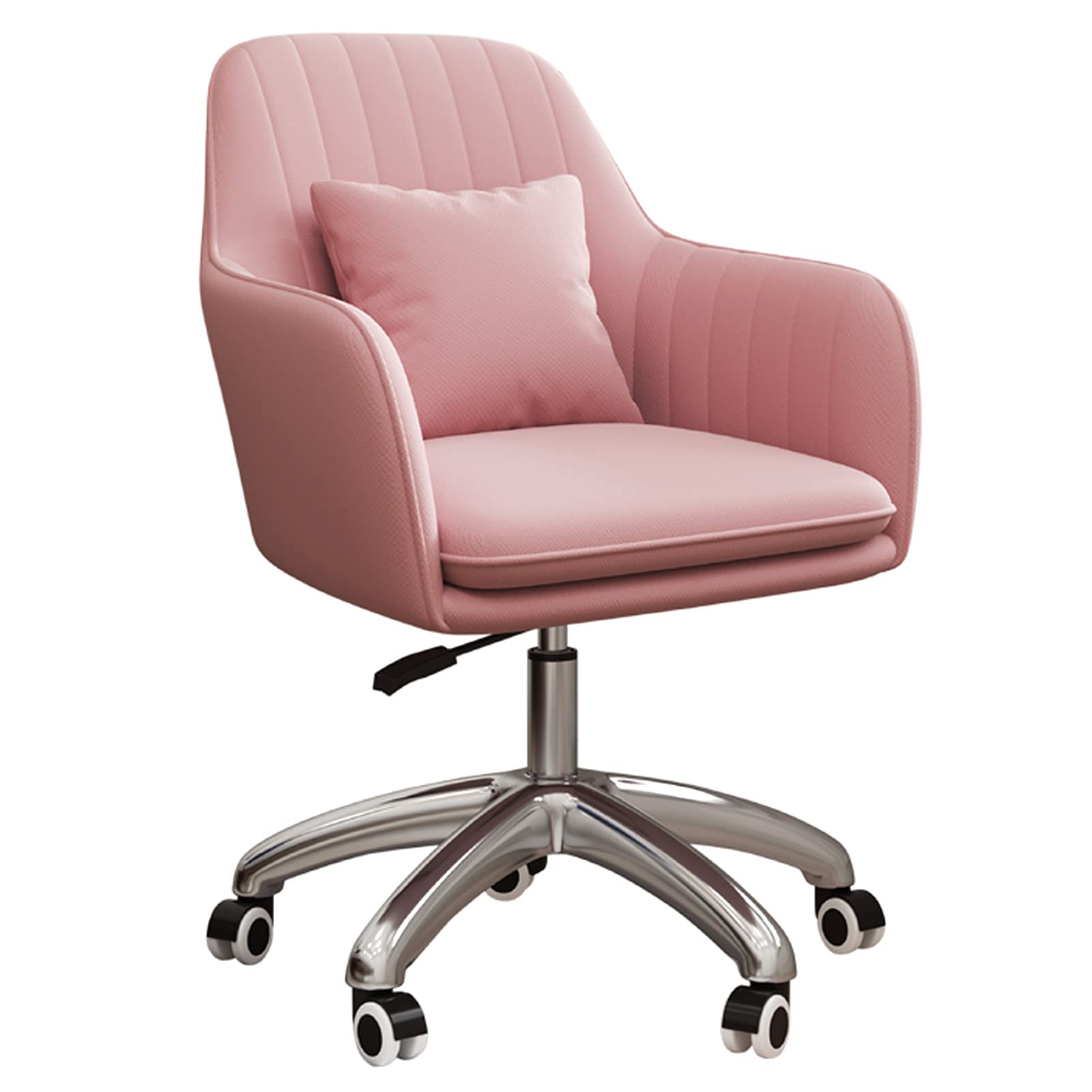 Chaise d'ordinateur en velours rose pour chambre de fille et bureau