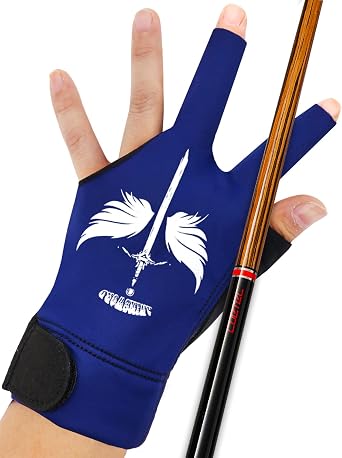 ANIMSWORD Breathable and Comfortable Billiard Pool Gloves Fits on Left Hand or Right Hand 3 Finger for Snooker Cue Sport Glove.