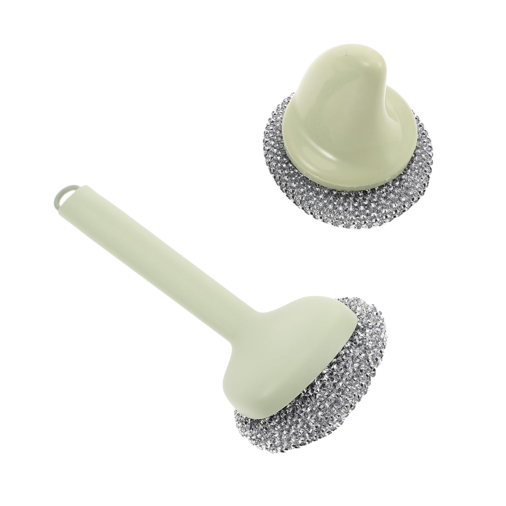 WOFASHPURET 2Pcs Long Handle Wire Cleaning Brush for Pots and Pans Tough Grease and Residue Kitchen Scrubbing Tool for Cookware and Dishes