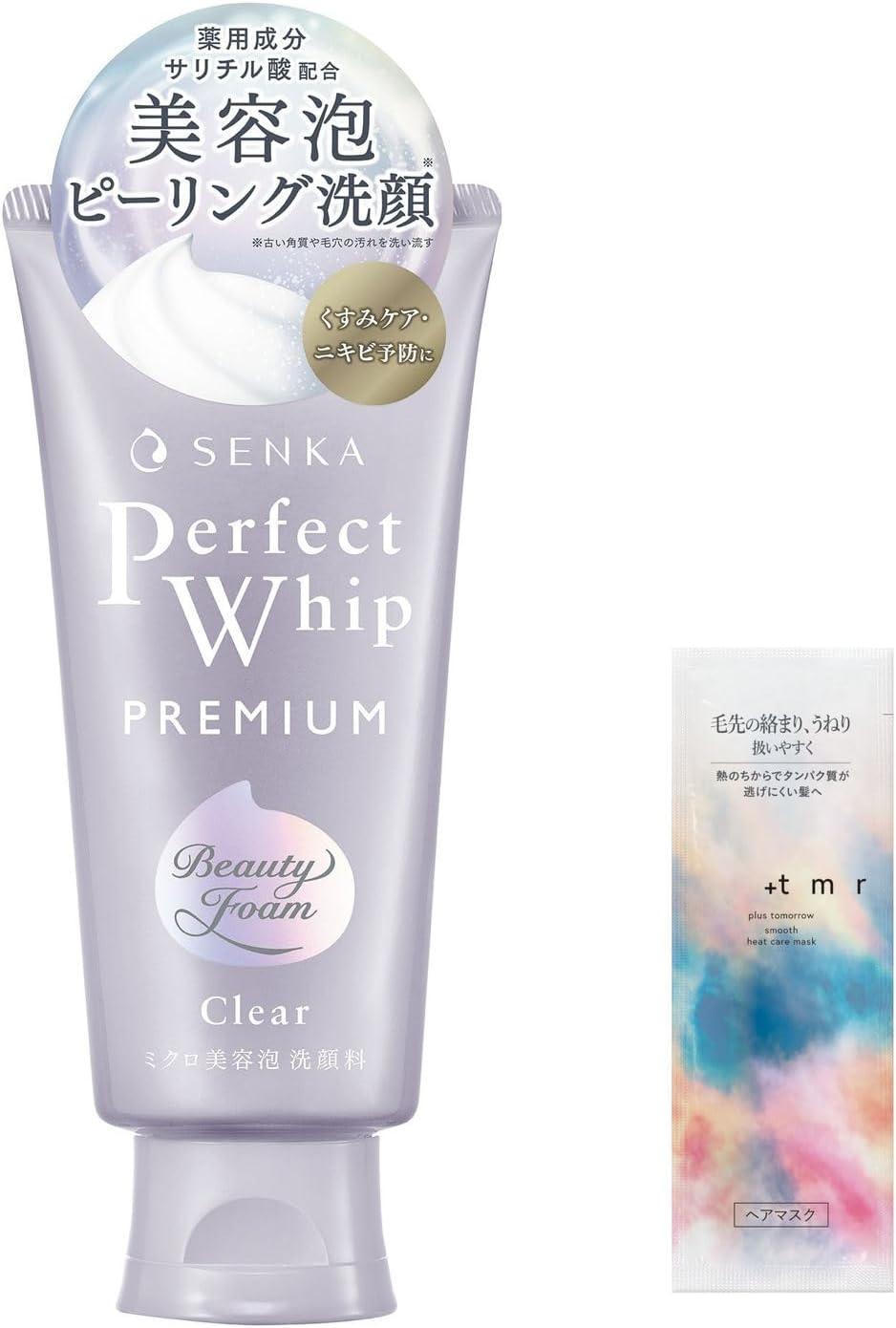 【Amazon.co.jp限定】専科 SENKA プレミアムパーフェクトホイップ クリア 120g+おまけ 美容泡 ピーリング 透明感 毛穴 角質オフ くすみケア 薬用 洗顔 フォーム レディース メンズ