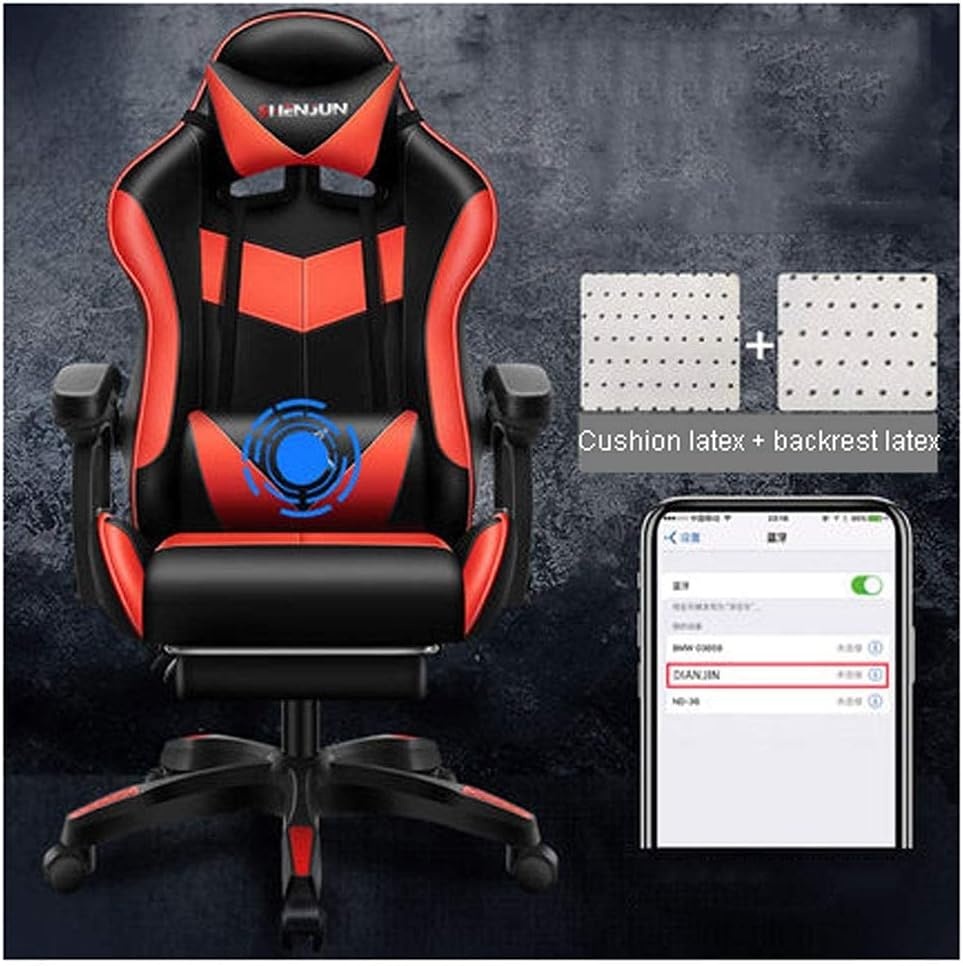 Chairs,Zero Gravity Chair,Leather Gaming Racing High Back Computer Chair,Adjustable Office Chair with Headrest and Lumbar/Black and Red