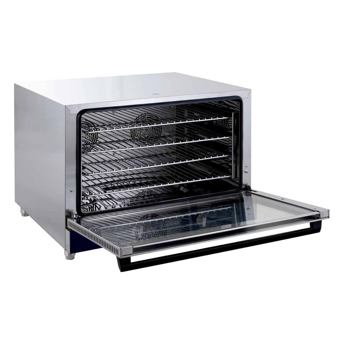 GastroHero Heißluftofen, 4 Böden, 400 V, Edelstahl HLOE411 | 110 L, Temperaturbereich +70 °C bis +250 °C, Timer 0-120 Minuten, 4 Gitter für EN 600 x 400 oder GN 1/1 Behälter