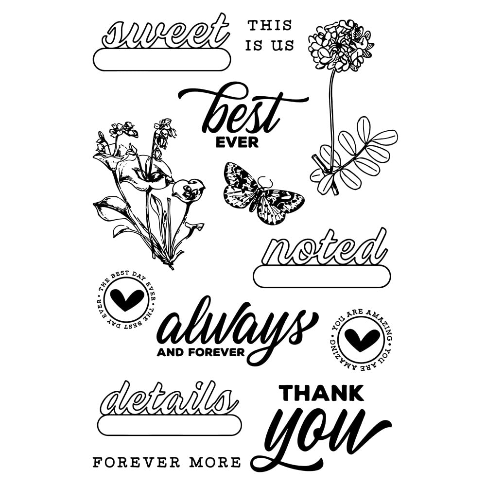 Vintage weathered garden photopolymer clear stamps durables de haute précision