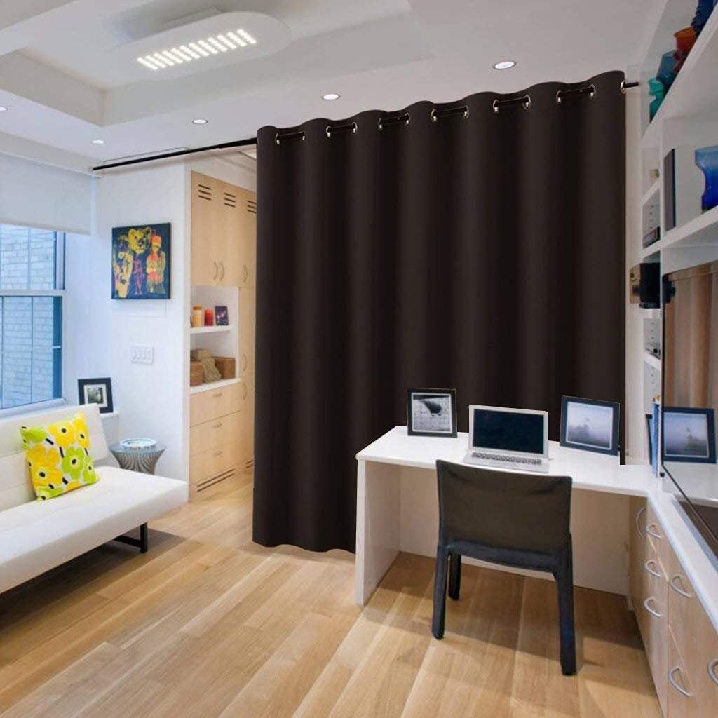 LITTLE BIRD Blackout Curtain Dividers -Treatment Panels Winter Wind Summer Heat Insulating Drapes for Living Room Bedroom Patio Door,Hall Dark Chocolate (Wide 58 Inch by 63 Inch Long-1 Panel)