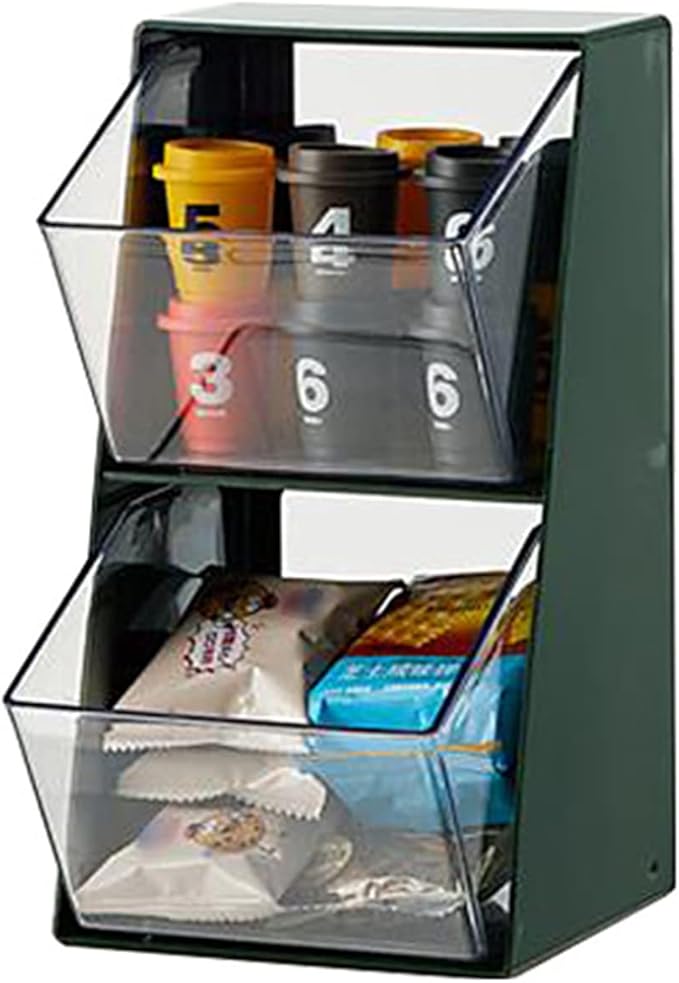 2Tier Tea Bag Holder, Stackable Coffee Station, Tea Box Countertop