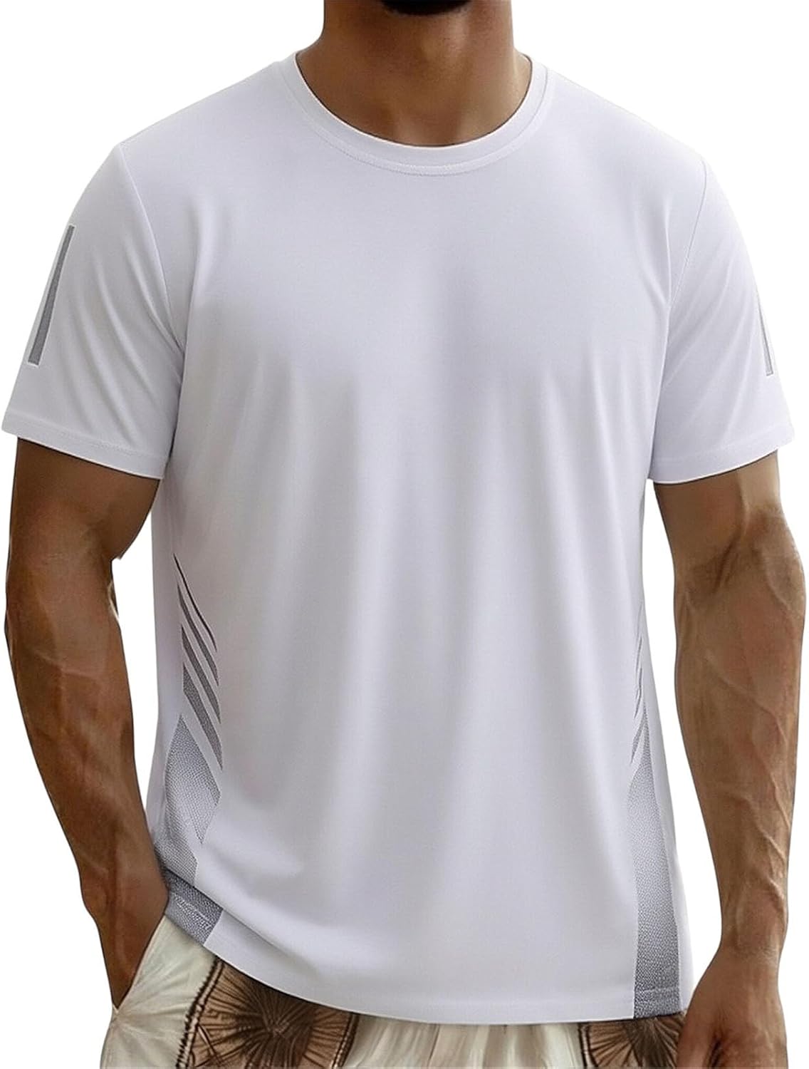 Workout Shirts for Men Summer Quick Dry Athletic T-Shirts Short Sleeve Crewneck Tops Breathable Comfy Running Blouses