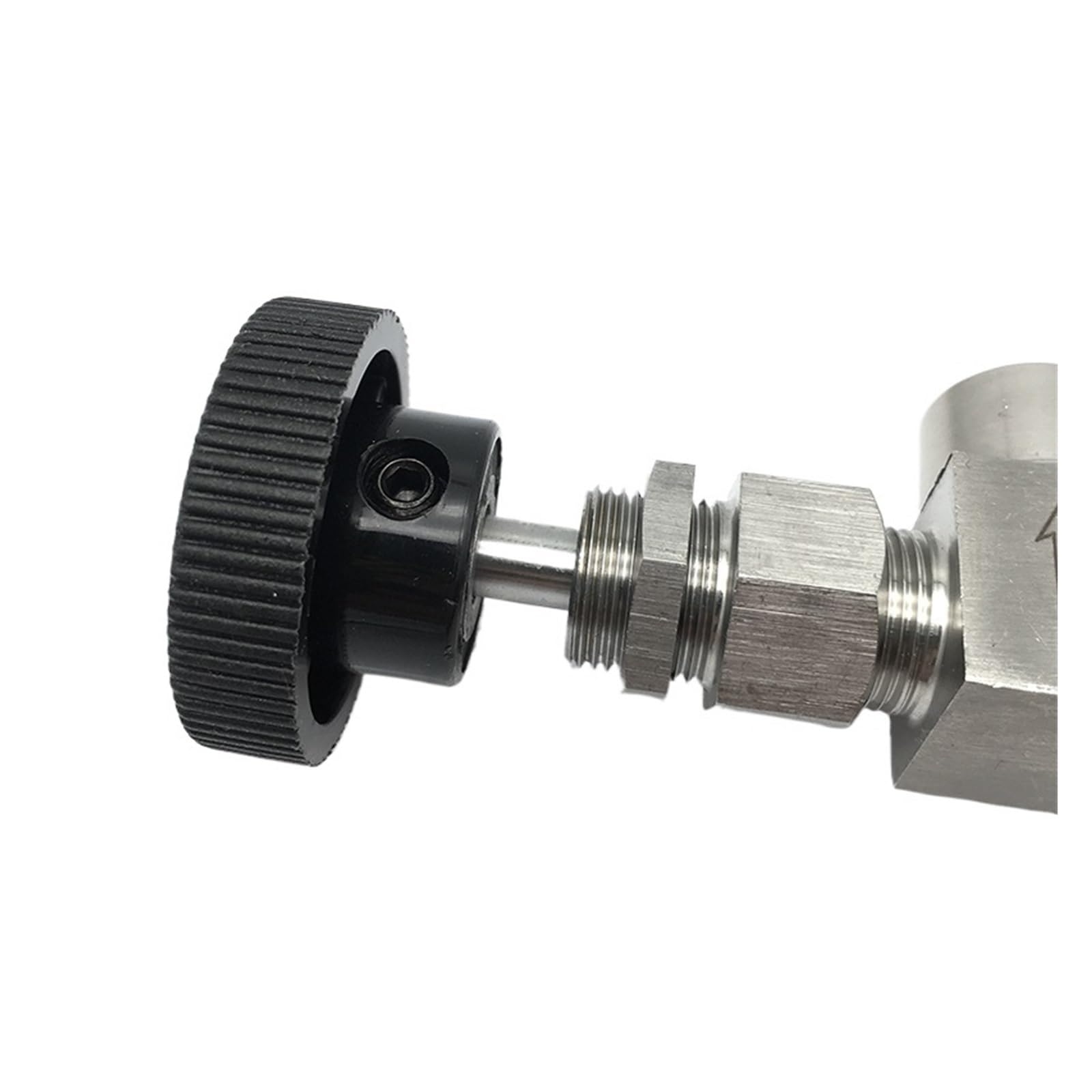 Válvula de aguja con codo de 90° de acero inoxidable 304, macho y hembra, 1/8"–1/2", control de flujo for agua, gas y aceite(1/2",Male To Male)