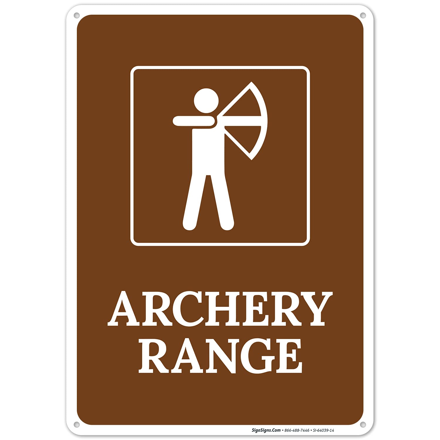Archery Range with Symbol Sign, 10x14 Inches, Rust Free .040 Aluminum, Fade Resistant, Made in USA