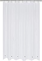 Vista 44 de Mrs Awesome Forro de Cortina de Ducha Extra Largo con 3 Imanes, Cortina de Ducha Larga de Plástico PEVA Blanco para Baño Impermeable, 72 x 84