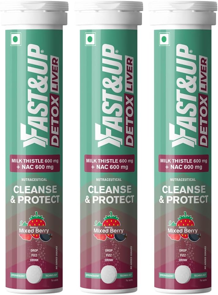 Liver Detox (60 Effervescent Tablets) |Cleanse & Protect Liver| Milk Thistle Extract | N-Acetylcysteine (NAC) | Eliminates Toxins | Liver Recovery | Improved Liver Health- Mixed Berry Flavor