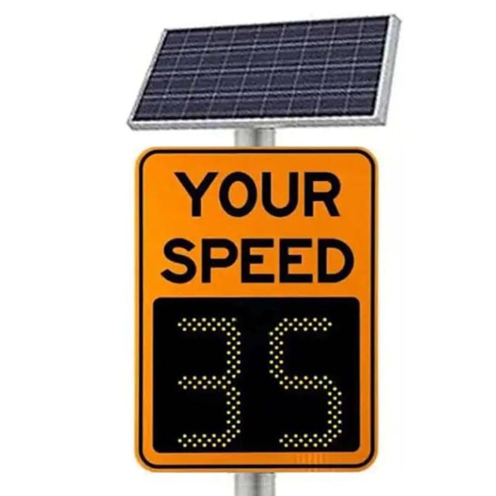 FHRKA Solar Powered Radar Speed Limit Sign, 28"x20" Weatherproof LED Speed Limit Radar Detective Display, Radar Feedback Sign