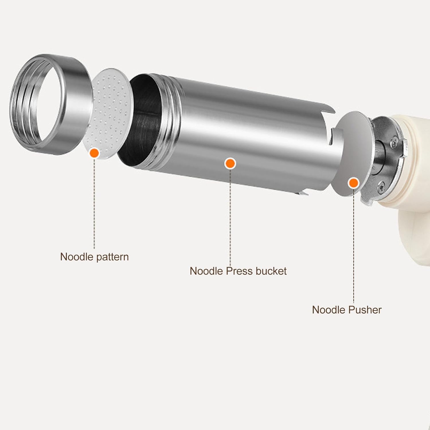 Electric Noodle Maker, Handheld Cordless Pasta Machine, Stainless Steel with 5 Noodle Patterns - Automatic, Detachable, Fast Cooking, Ideal for Home Use