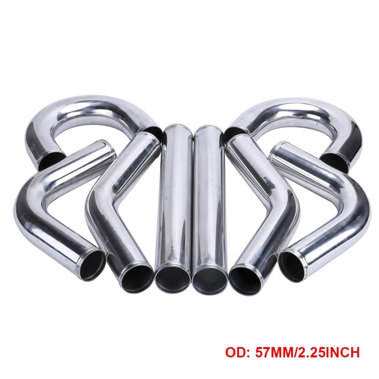 Filtros De Aire Tubo De Entrada Aire Universal Aluminio 57mm 2,25 Pulgadas Para Intercooler Coche Carreras Alta Potencia 0/45/90/180 Grados(57MM-90 Degrees)
